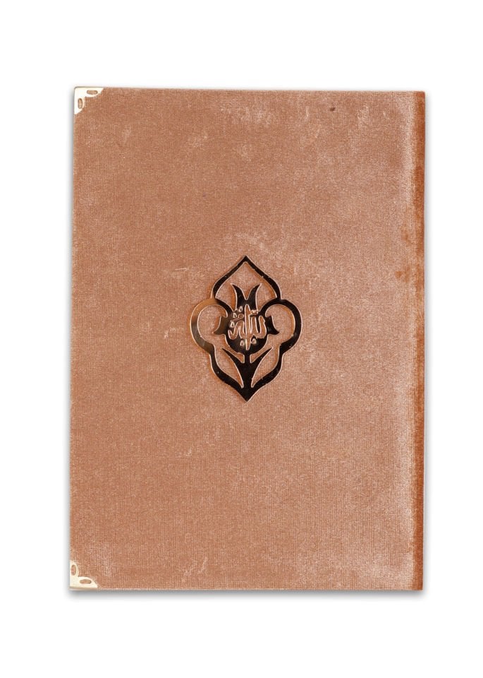 Orta Boy Kadife Kaplı Kuran GOLD