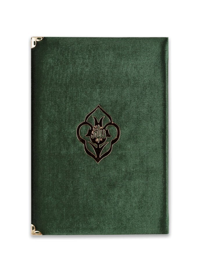 Orta Boy Kadife Kaplı Kuran YEŞİL