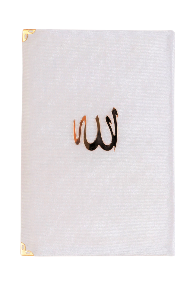 Çanta Boy Kadife Kaplı Kuran KREM