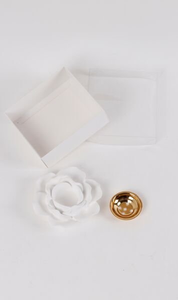 Kutulu Buhurdanlık+Metalli BEYAZ