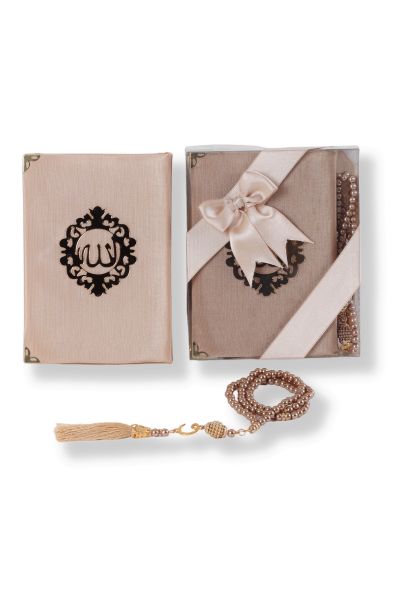 AFİL SERİSİ 2'li SET (Çanta Boy Kuran + İnci Tespih) NO:2 GOLD