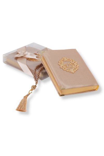 AFİL SERİSİ 2'li SET (Çanta Boy Kuran + İnci Tespih) NO:2 GOLD