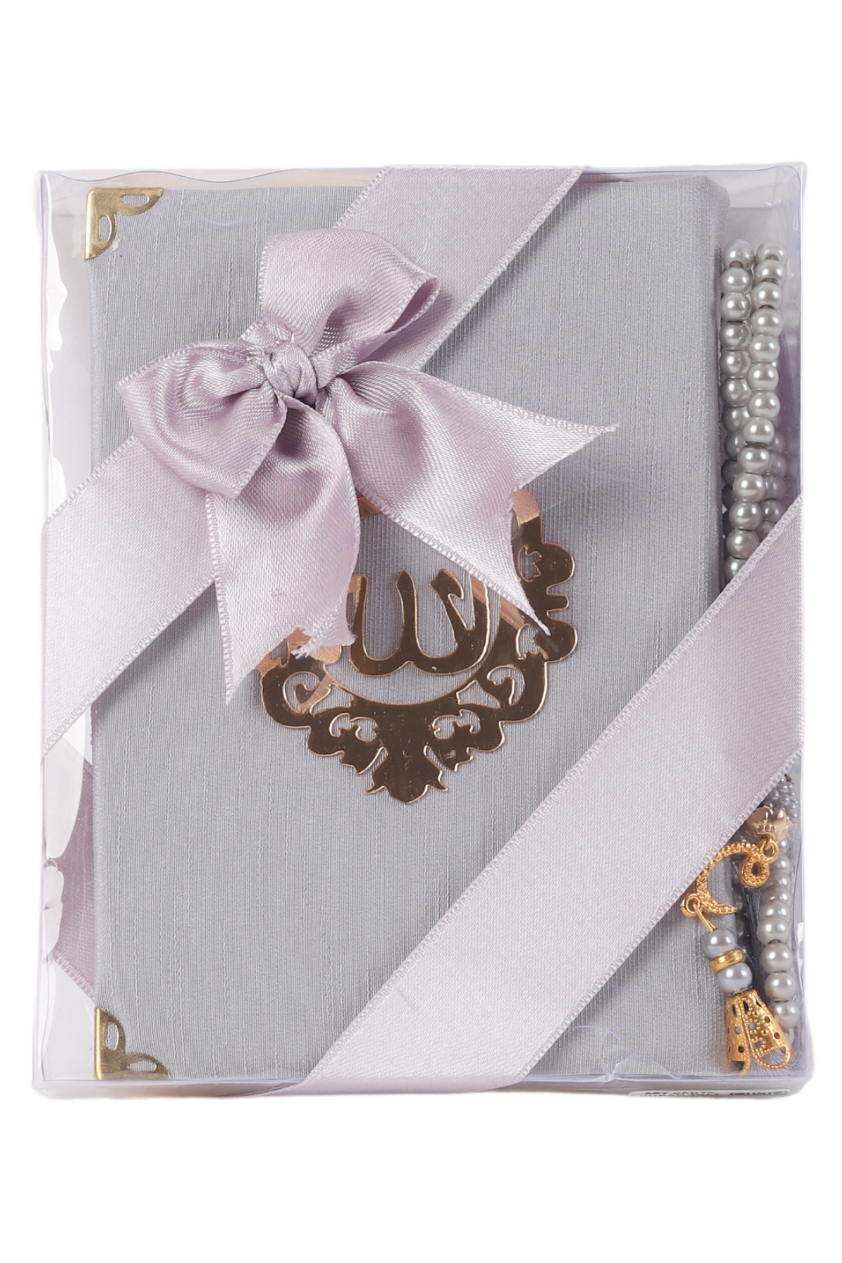 AFİL SERİSİ 2'li SET (Çanta Boy Kuran + İnci Tespih) NO:2 GRİ