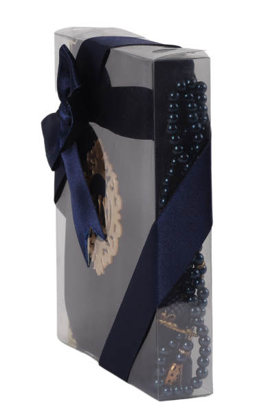 AFİL SERİSİ 2'li SET (Çanta Boy Kuran + İnci Tespih) NO:2 LACİVERT