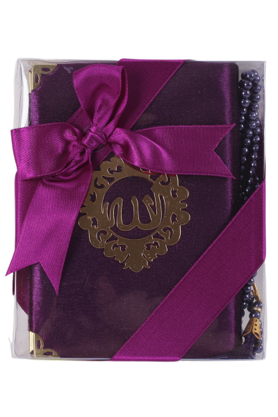 AFİL SERİSİ 2'li SET (Çanta Boy Kuran + İnci Tespih) NO:2 MÜRDÜM