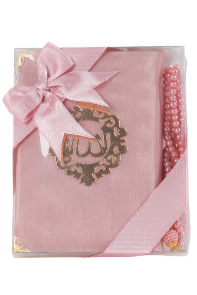 AFİL SERİSİ 2'li SET (Çanta Boy Kuran + İnci Tespih) NO:2 PUDRA