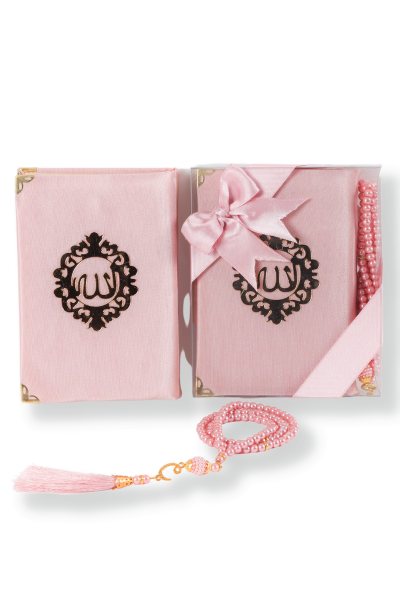 AFİL SERİSİ 2'li SET (Çanta Boy Kuran + İnci Tespih) NO:2 PUDRA