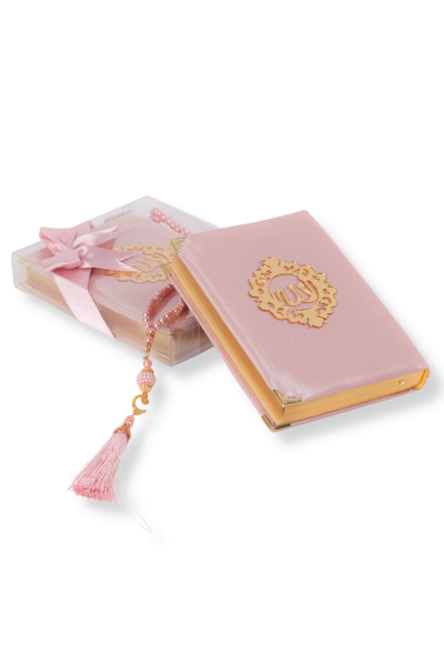 AFİL SERİSİ 2'li SET (Çanta Boy Kuran + İnci Tespih) NO:2 PUDRA