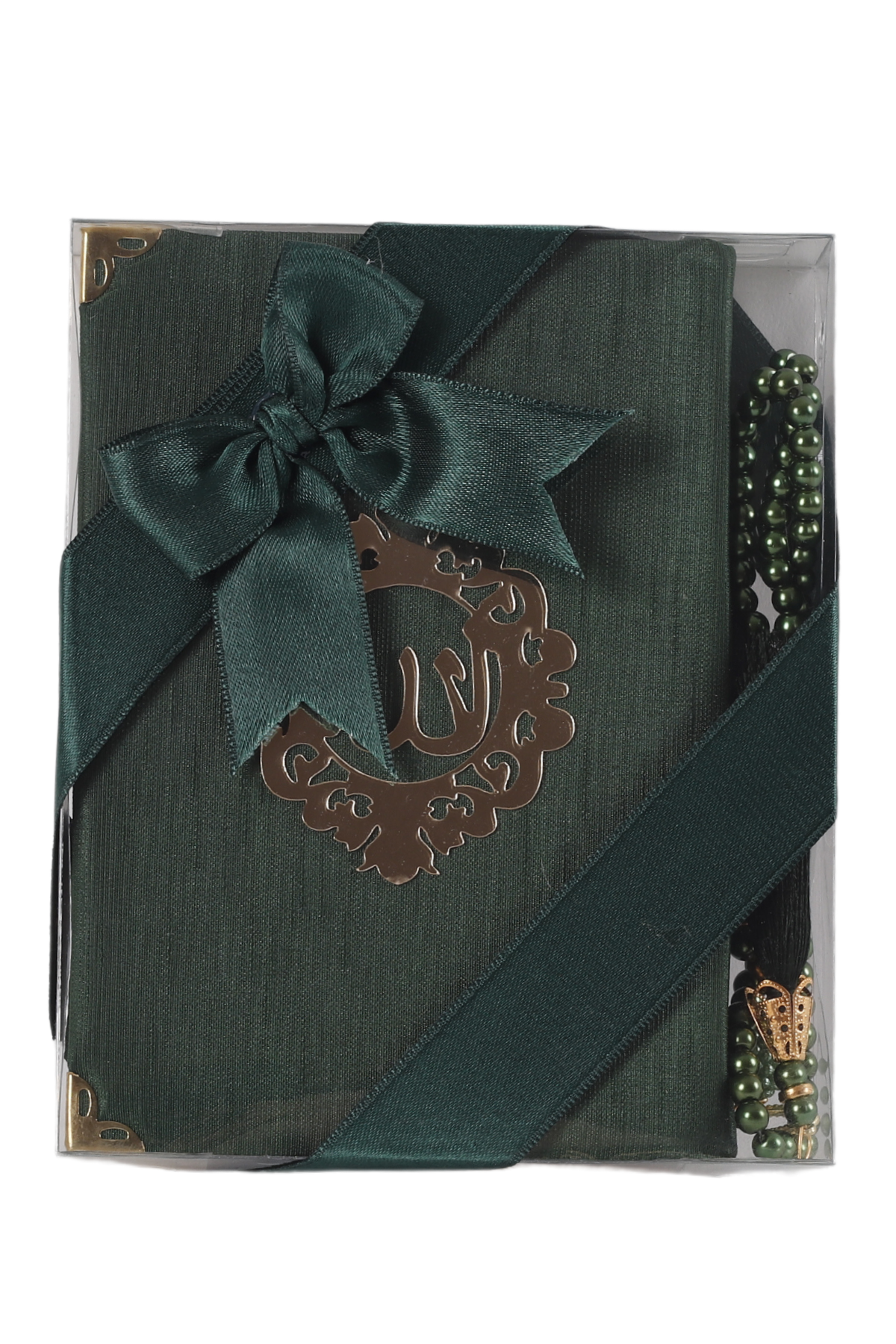 AFİL SERİSİ 2'li SET (Çanta Boy Kuran + İnci Tespih) NO:2 YEŞİL