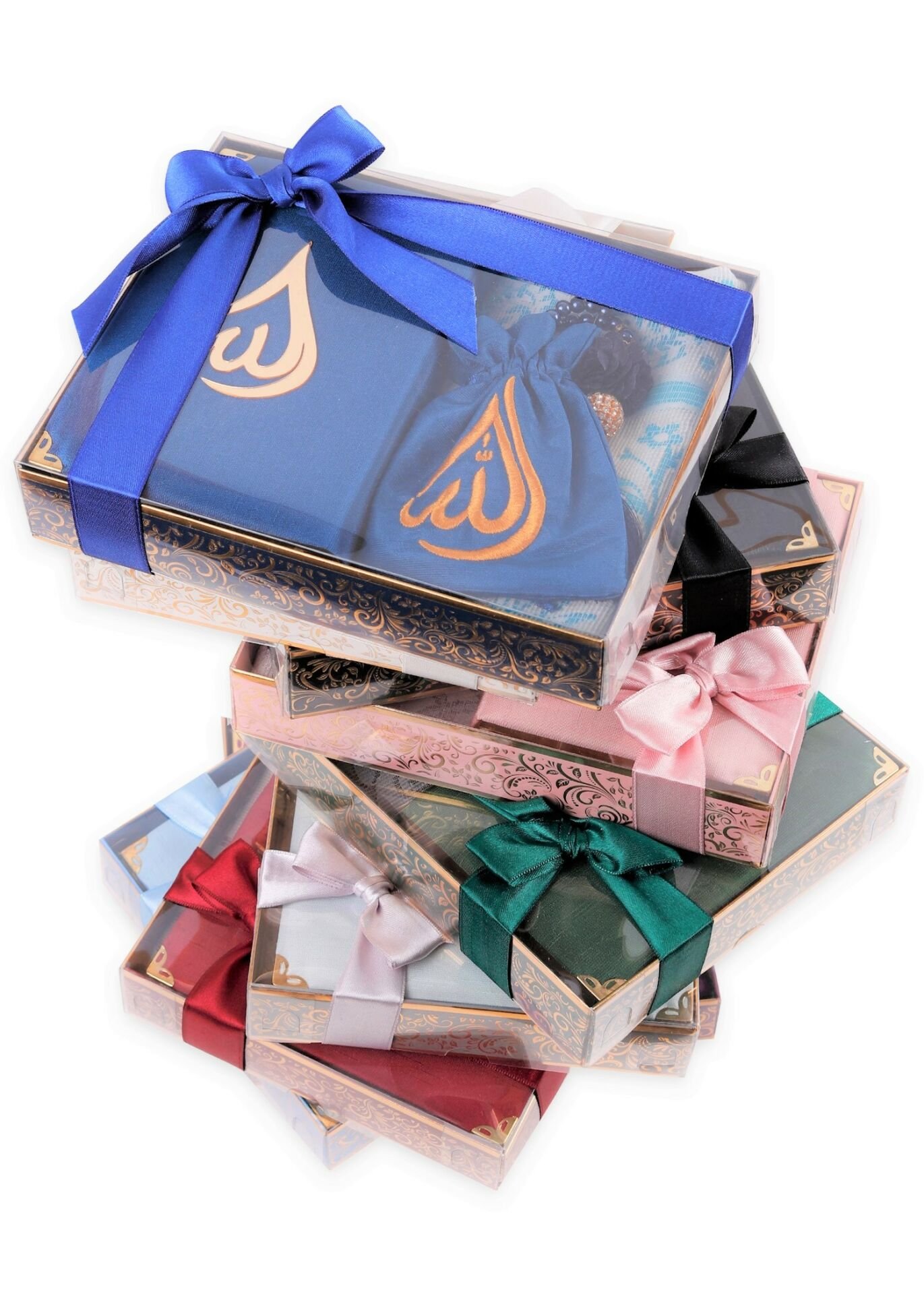 HÜMA SERİSİ KUTULU (Seccade+Kuran+Nakış Kese+Disko Top Tespih) NO:1