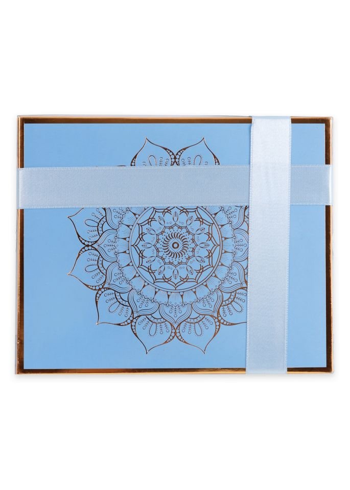 HÜMA SERİSİ KUTULU (Seccade+Kuran+Nakış Kese+Disko Top Tespih) NO:1 BEBE MAVİ