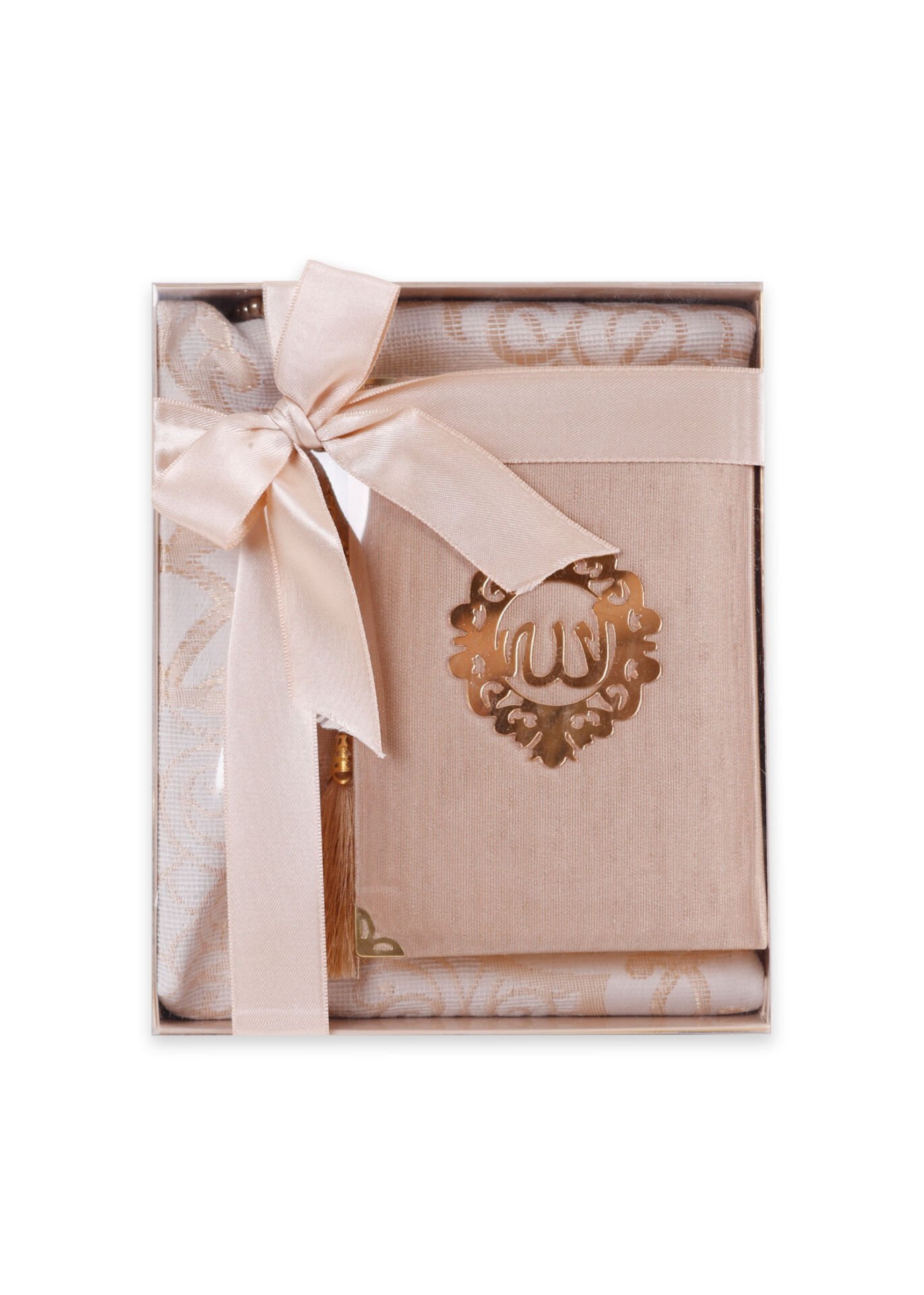 ASEL SERİSİ KUTULU (Pamuk Seccade+İnci Tespih+Şantuk Kuran) No:1 GOLD