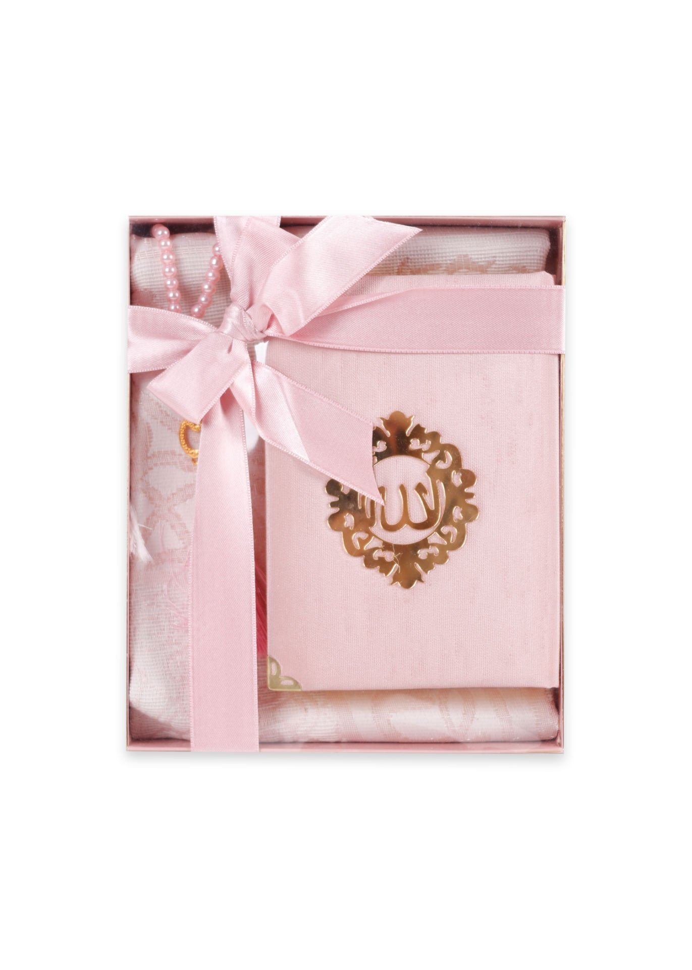 ASEL SERİSİ KUTULU (Pamuk Seccade+İnci Tespih+Şantuk Kuran) No:1 PUDRA