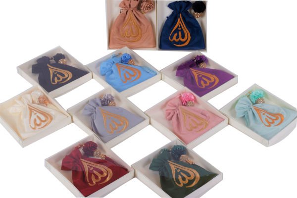 Kutulu İşlemeli Kese+Disko Toplu Tespih SU YEŞİLİ