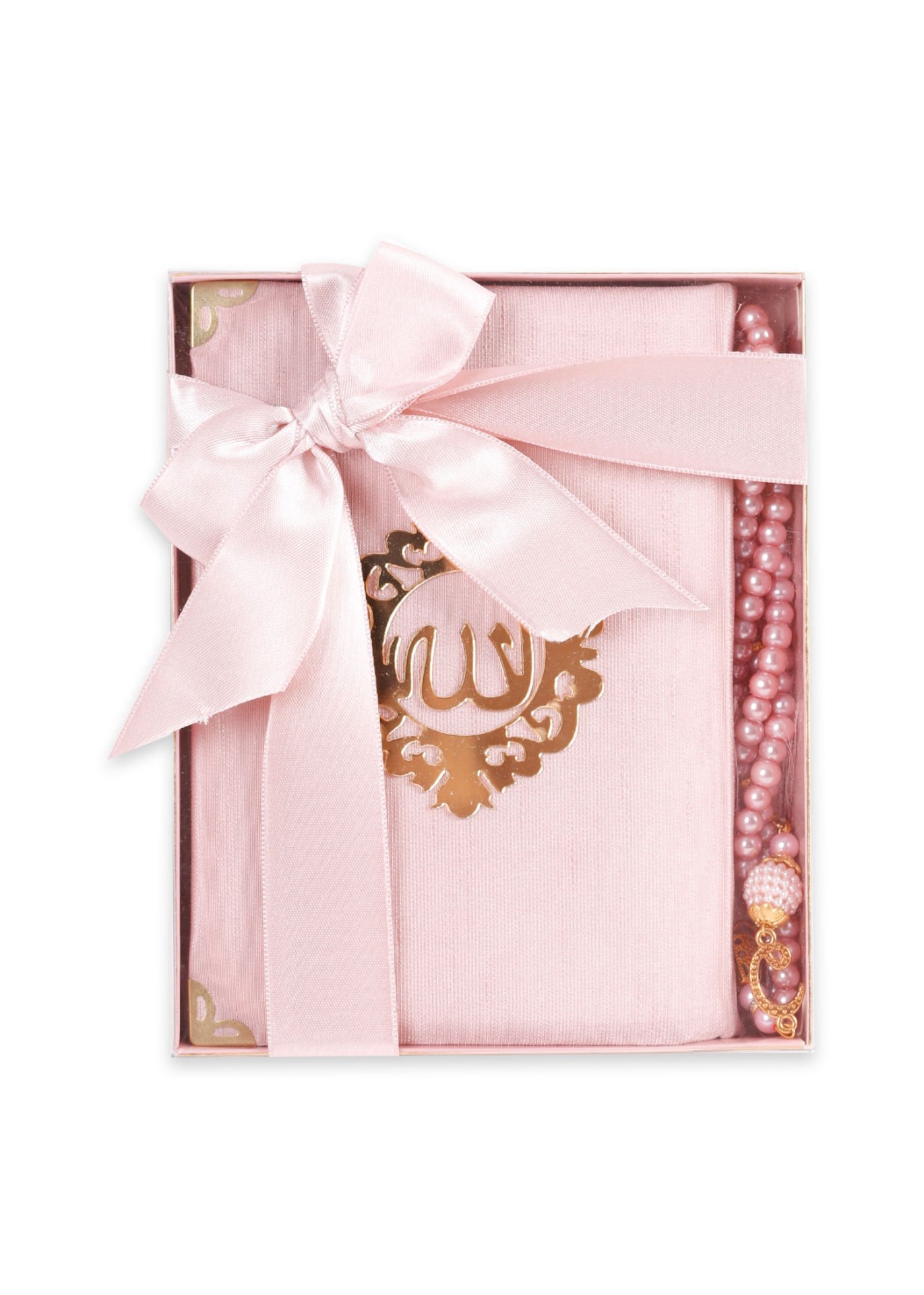AFİL SERİSİ KUTULU (Çanta Boy Kuran+Seccade+İnci Tespih) Set NO:1 PUDRA