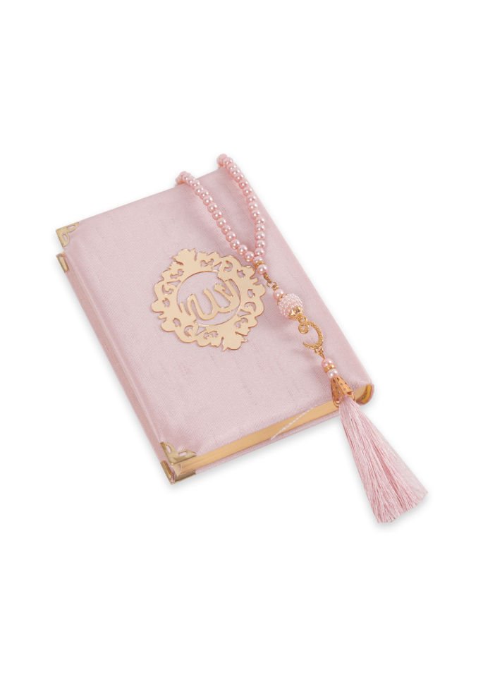 AFİL SERİSİ KUTULU (Çanta Boy Kuran+Seccade+İnci Tespih) Set NO:1 PUDRA