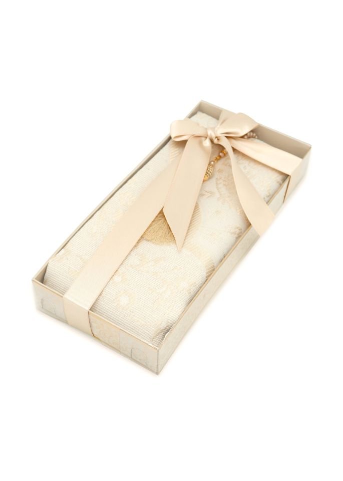 ESİLA SERİSİ KUTULU (Pamuk Seccde+İnci Tespih) NO:1 GOLD