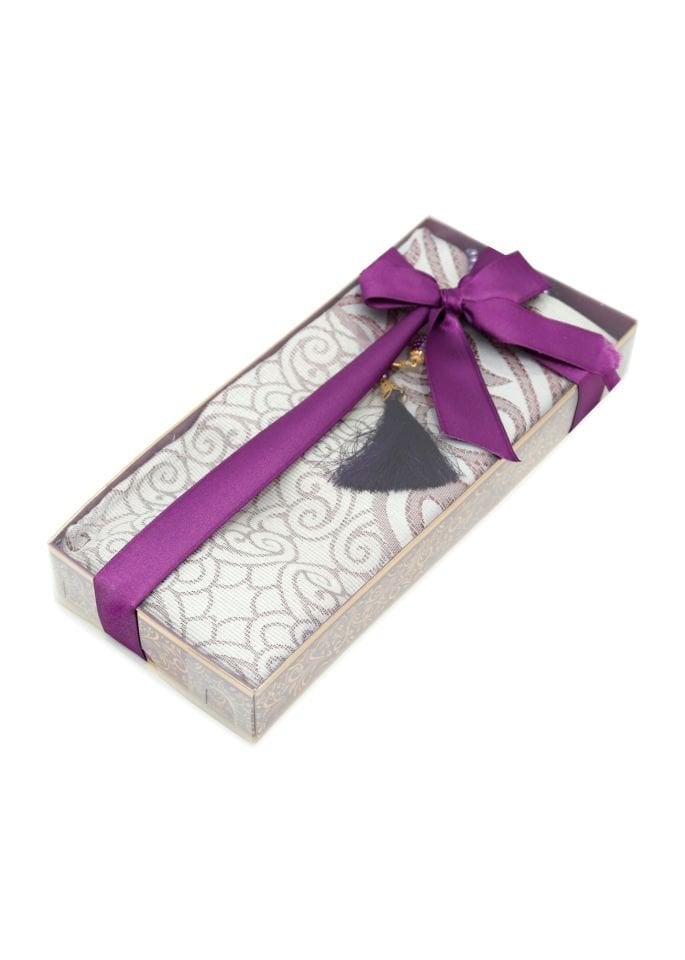 ESİLA SERİSİ KUTULU (Pamuk Seccde+İnci Tespih) NO:1 MÜRDÜM