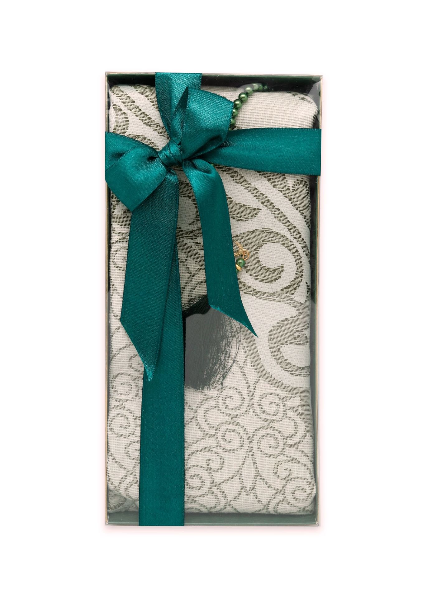 ESİLA SERİSİ KUTULU (Pamuk Seccde+İnci Tespih) NO:1 YEŞİL