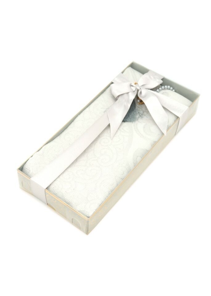 ESİLA SERİSİ KUTULU (Pamuk Seccde+İnci Tespih) NO:1 GRİ