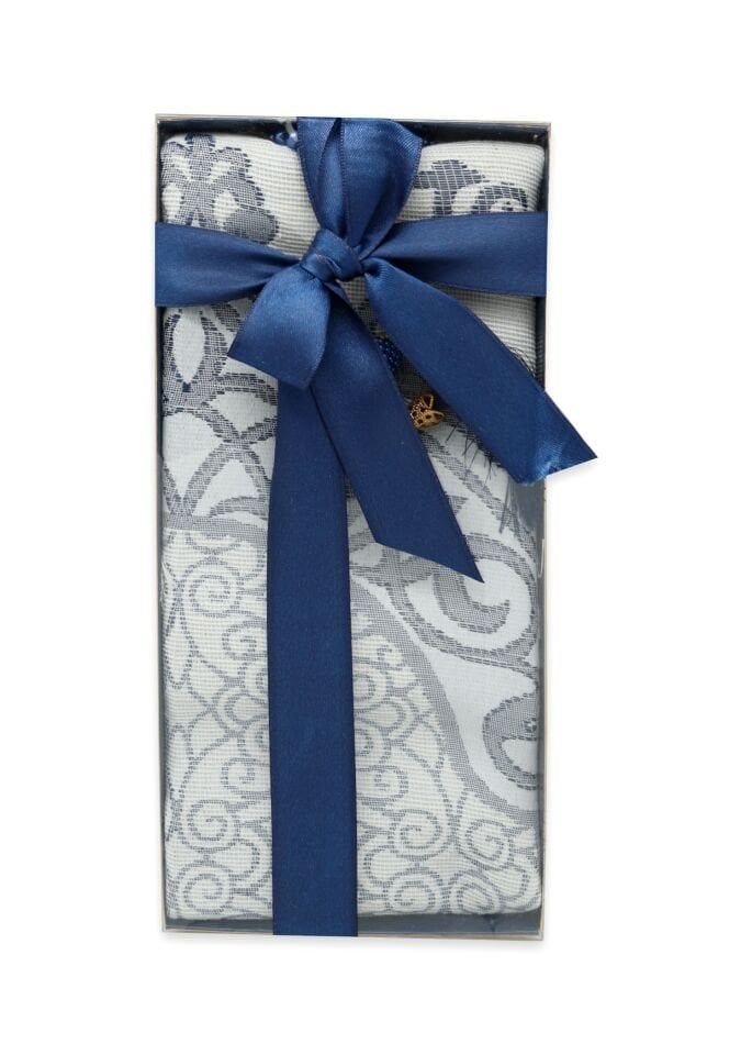 ESİLA SERİSİ KUTULU (Pamuk Seccde+İnci Tespih) NO:1 LACİVERT