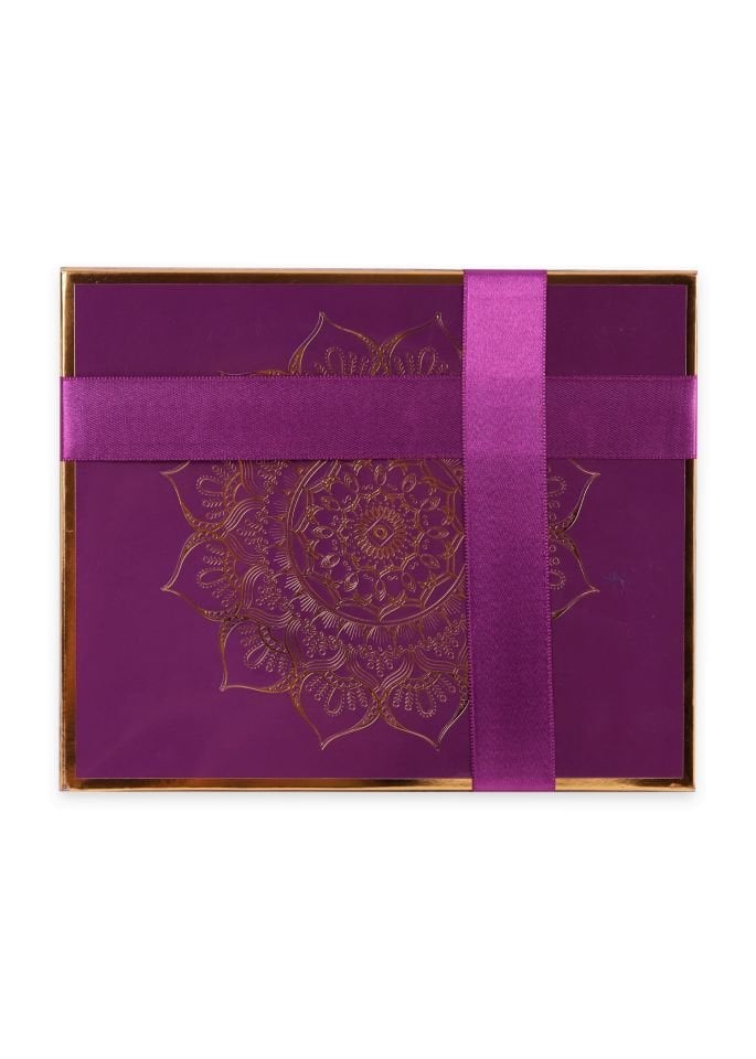 AFRA SERİSİ KUTULU (Pamuk Seccade+Yasin+İnci Tespih+Güpürlü Şal) Set NO:1 MÜRDÜM