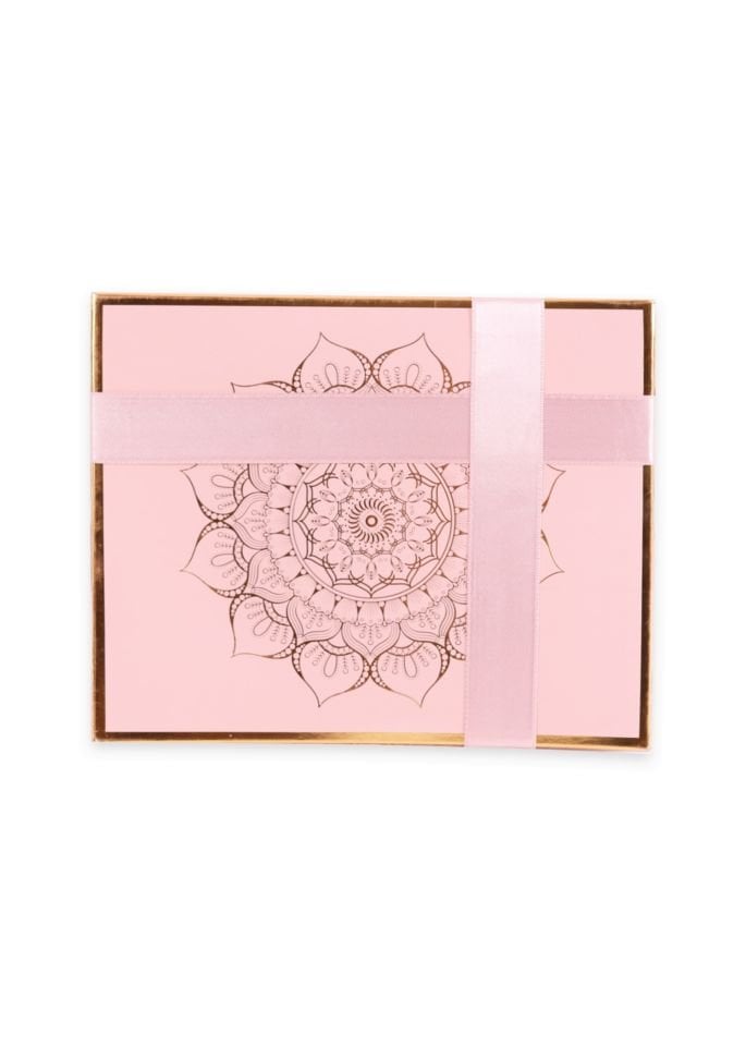 AFRA SERİSİ KUTULU (Pamuk Seccade+Yasin+İnci Tespih+Güpürlü Şal) Set NO:1 PUDRA