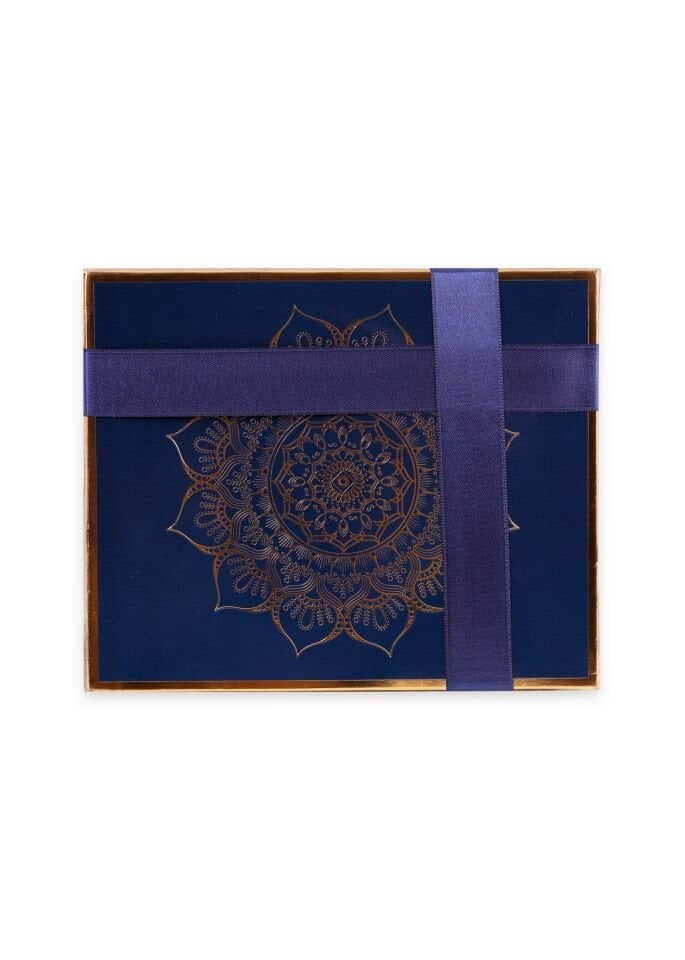 AFRA SERİSİ KUTULU (Pamuk Seccade+Yasin+İnci Tespih+Güpürlü Şal) Set NO:1 LACİVERT