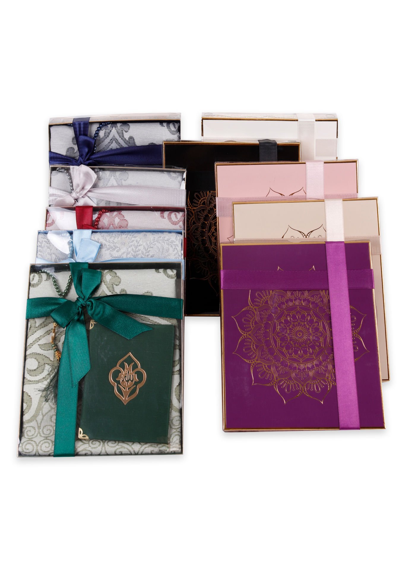 VERA SERİSİ KUTULU KARE SET (Seccade+Şantuk Yasin+İnci Tespih) NO:1