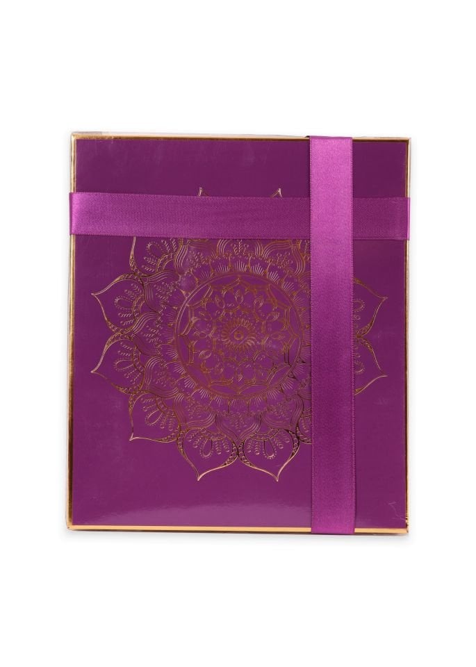 VERA SERİSİ KUTULU KARE SET (Seccade+Şantuk Yasin+İnci Tespih) NO:1 MÜRDÜM