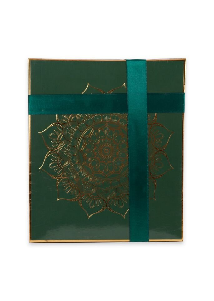 VERA SERİSİ KUTULU KARE SET (Seccade+Şantuk Yasin+İnci Tespih) NO:1 YEŞİL