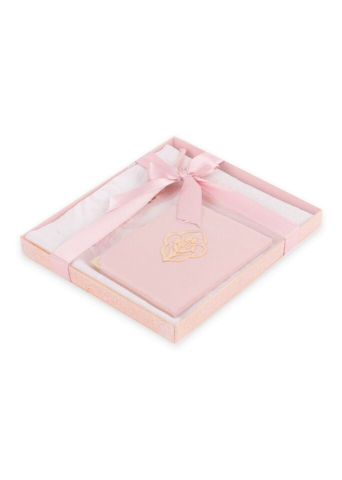 VERA SERİSİ KUTULU KARE SET (Seccade+Şantuk Yasin+İnci Tespih) NO:1 PUDRA