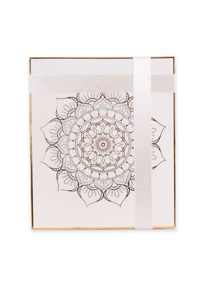 VERA SERİSİ KUTULU KARE SET (Seccade+Şantuk Yasin+İnci Tespih) NO:1 KREM