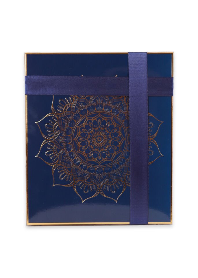 VERA SERİSİ KUTULU KARE SET (Seccade+Şantuk Yasin+İnci Tespih) NO:1 LACİVERT