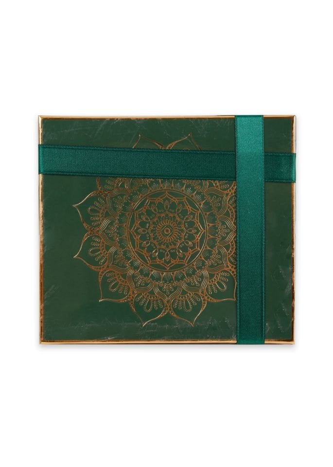 MEVA SERİSİ KUTULU KARE SET (Madalyonlu Çanta+ Şantuk Yasin+ İnci Tespih) NO:1 YEŞİL