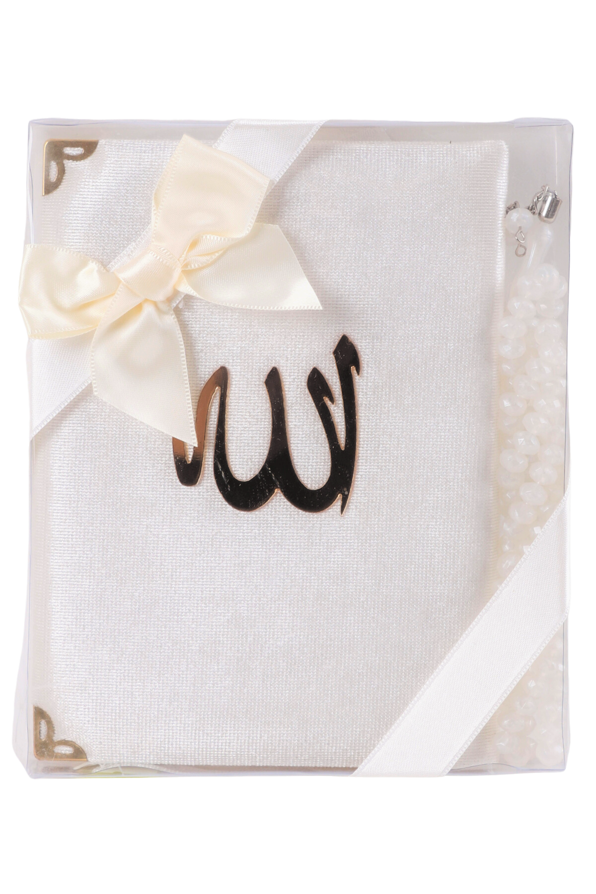 Şantuk Kuran-ı Kerim Çanta Boy +İnci Tespih KREM