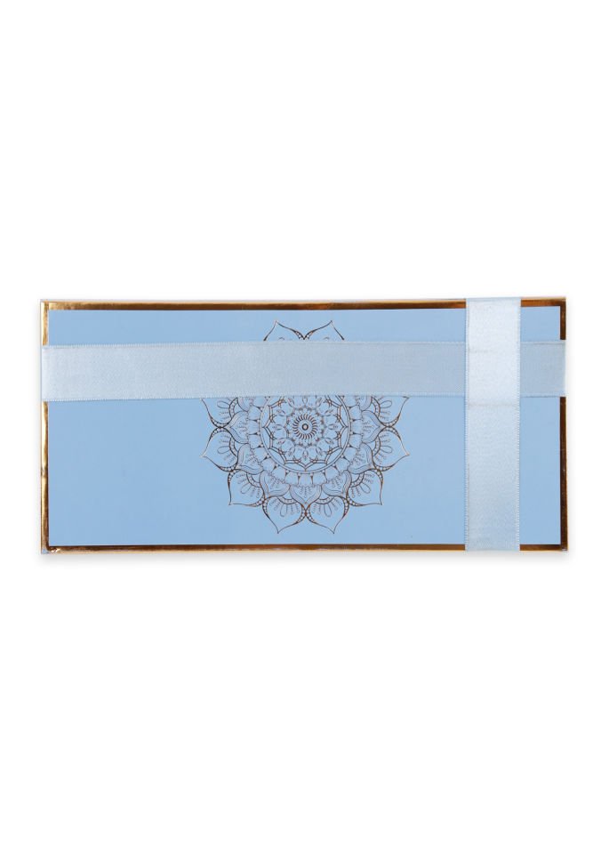 ENFAL SERİSİ KUTULU (Seccade+Disko Top Tespih+Nakışlı Kese+Güpürlü Çanta+Yasin) SET NO:1 BEBE MAVİ