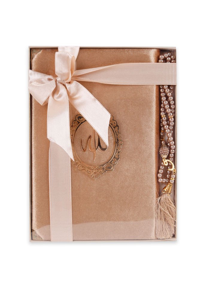 BERRA SERİSİ KUTULU (Pamuk Seccade+ 128 Sayfa Yasin+İnci Tespih ) NO:1 GOLD