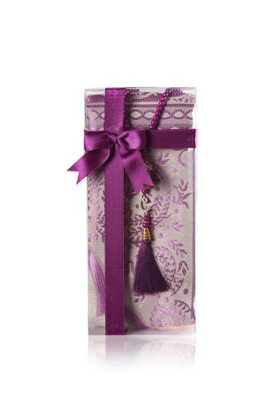 ESİLA SERİSİ 2'li SET (Pamuk Seccade+ İnci Tespih) NO:2 MÜRDÜM